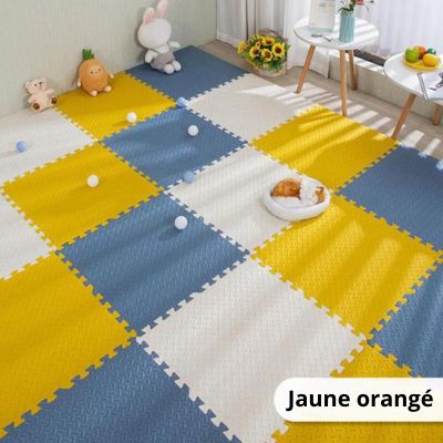 TAPIS-MOUSSE-BEBE-JAUNE-ORANGE