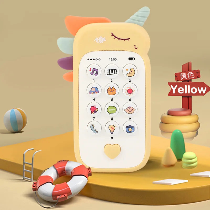 Téléphone-bebe-Multison-licorne-jaune